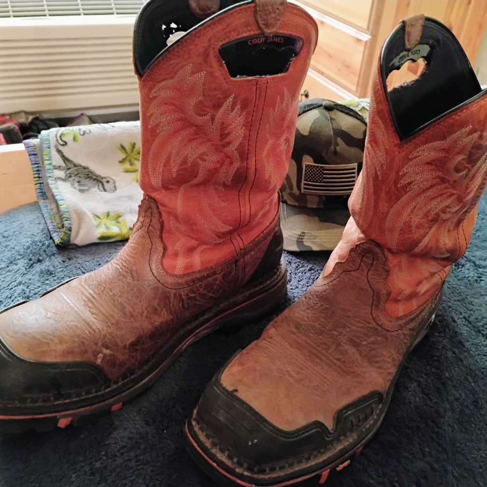 Brown and Black Cowboy Boots